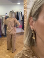 ΣΕΤ PLUS SIZE ΠΛΙΣΕ ΠΟΥΚΑΜΙΣΑ ΠΑΝΤΕΛΟΝΑ ΧΡΥΣΟ 2568.21014-2568.41195G HONEY