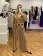 ΣΕΤ PLUS SIZE ΠΛΙΣΕ ΠΟΥΚΑΜΙΣΑ ΠΑΝΤΕΛΟΝΑ ΧΡΥΣΟ 2568.21014-2568.41195G HONEY
