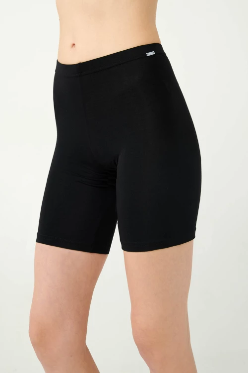 Vamp - Micromodal Μαύρο Biker Shorts - BLACK