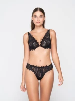 Γυναικείο String slip Luna - Ζακάρ Μαύρη Δαντέλα - Sexy διαφάνεια - Polyamide - Regular Fit