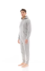 Ανδρική SET φόρμα ULISSE  - Γκρι - Ζακέτα με κουκούλαι - Regular Fit - Cotton