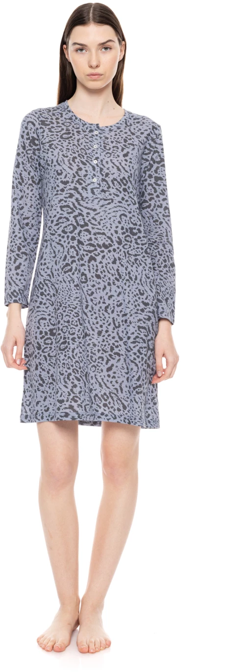 Γυναικείο Νυχτικό Pink Label - Γκρι Leopard - Regular Fit - Cotton