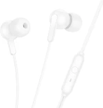 HOCO M124 ΑΚΟΥΣΤΙΚΑ 3.5MM JACK WIDE UNIVERSAL ΜΕ ΜΙΚΡΟΦΩΝΟ , ΛΕΥΚΑ