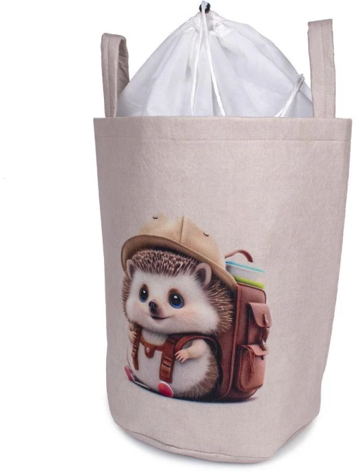 Παιδικό Καλάθι Αποθήκευσης Hedgehog 45 50X30X45 cm Μπεζ Υφασμάτινο