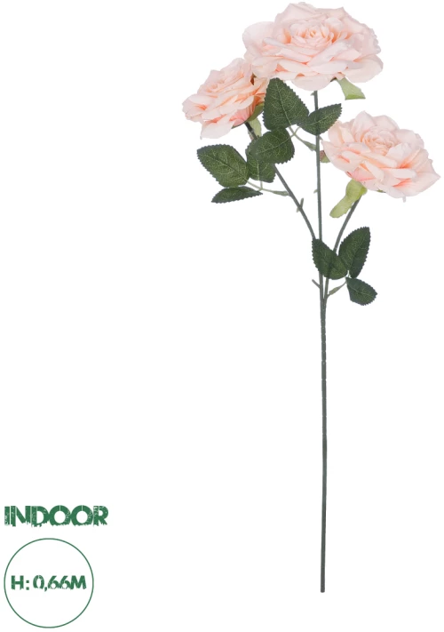 GloboStar® Artificial Garden PALE PINK CLIMBING ROSE BRANCH 21195 Τεχνητό Διακοσμητικό Κλαδί Τριαντάφυλλο απαλό Ροζ Y66cm