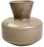 Βάζο γυάλινο  γαλακτ. καφέ Φ15,5Η16cm