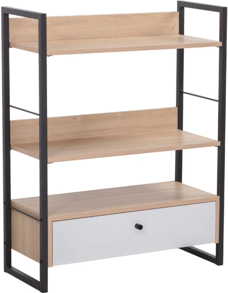 LIBERTA TRILOGY ΒΙΒΛΙΟΘΗΚΗ ΦΥΣΙΚΟ ΜΑΥΡΟ 70x30xH90cm