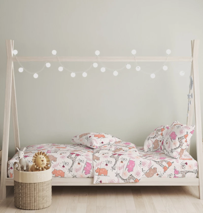 Σεντόνια Σετ Jungle Pink - 165x270+50X70