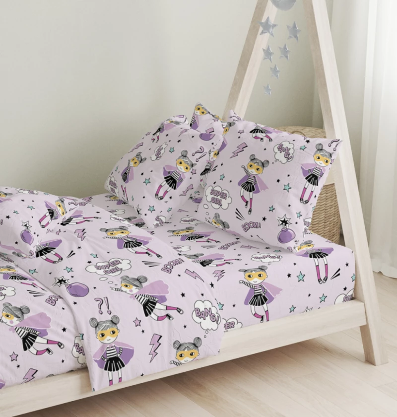 Σεντόνια Σετ Ballet Purple - 165x270+50X70