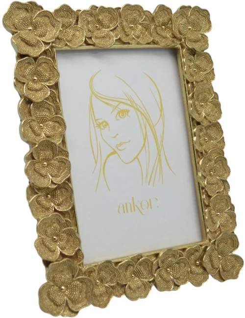 ΚΟΡΝΙΖΑ ΠΟΛΥΕΣΤΕΡΙΚΗ 15x20εκ. ΧΡΥΣΗ ΜΕ ΑΝΑΓΛΥΦΑ ΛΟΥΛΟΥΔΙΑ ANKOR - Ankor 22433-6