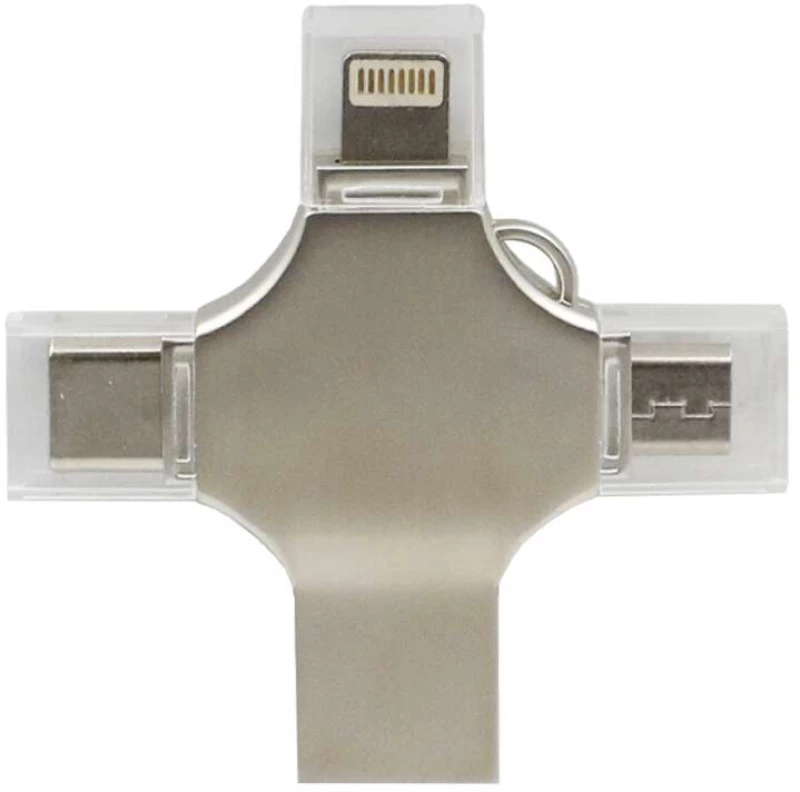 USB Stick 3.0 64GB με Βύσμα USB-A, Type-C, Micro USB και Lightning TR-2027