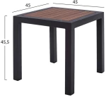 ΤΡΑΠΕΖΙ ΑΛΟΥΜΙΝΙΟΥ SABRA HM5403.02 ΓΚΡΙ ΜΕ POLYWOOD 45Χ45X45,5 εκ.