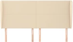 vidaXL Κεφαλάρι με Πτερύγια Κρεμ 203x23x118/128 εκ. Υφασμάτινο