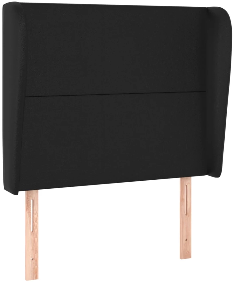 vidaXL Κεφαλάρι με Πτερύγια Μαύρο 93 x 23 x 118/128 εκ.Συνθετικό Δέρμα