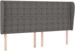 vidaXL Κεφαλάρι με Πτερύγια Γκρι 163x23x118/128 εκ.Συνθετικό Δέρμα