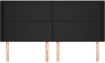 vidaXL Κεφαλάρι με Πτερύγια Μαύρο 163x16x118/128 εκ.Συνθετικό Δέρμα