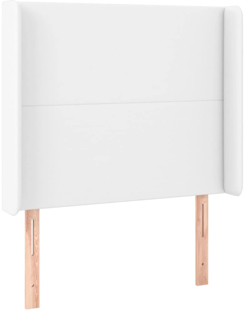 vidaXL Κεφαλάρι με Πτερύγια Λευκό 93x16x118/128 εκ. Συνθ. Δέρμα