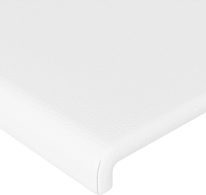 vidaXL Κεφαλάρι Κρεβατιού LED Λευκό 103x16x118/128 εκ. Συνθετ. Δέρμα