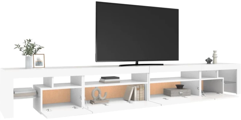 vidaXL Έπιπλο Τηλεόρασης με LED Λευκό 290 x 36,5 x 40 εκ.