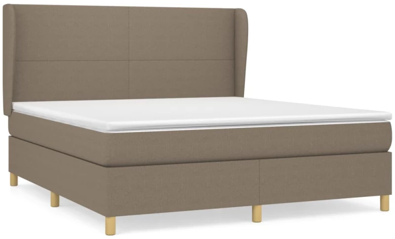 vidaXL Κρεβάτι Boxspring με Στρώμα Taupe 180x200 εκ. Υφασμάτινο