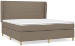 vidaXL Κρεβάτι Boxspring με Στρώμα Taupe 180x200 εκ. Υφασμάτινο