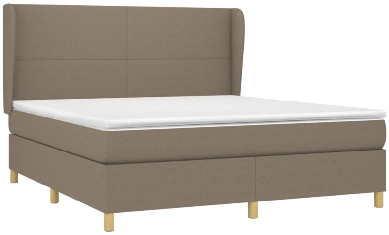vidaXL Κρεβάτι Boxspring με Στρώμα Taupe 180x200 εκ. Υφασμάτινο