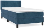 vidaXL Κρεβάτι Boxspring με Στρώμα Σκούρο Μπλε 100x200 εκ. Βελούδινο