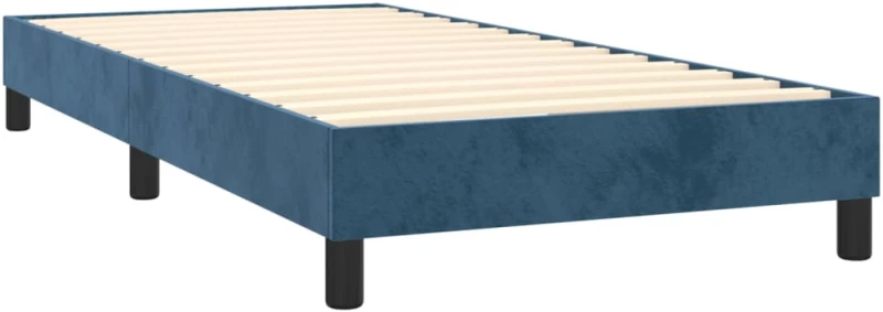vidaXL Κρεβάτι Boxspring με Στρώμα Σκούρο Μπλε 100x200 εκ. Βελούδινο