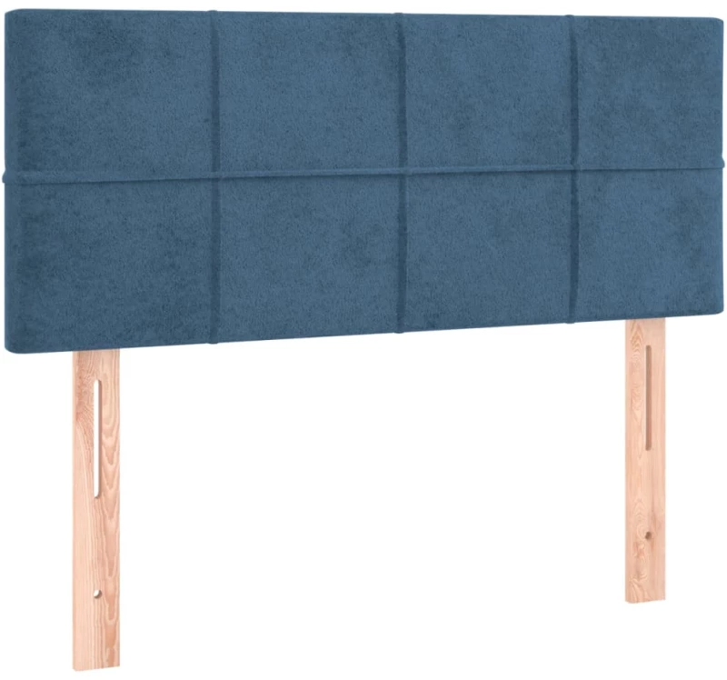 vidaXL Κρεβάτι Boxspring με Στρώμα Σκούρο Μπλε 100x200 εκ. Βελούδινο