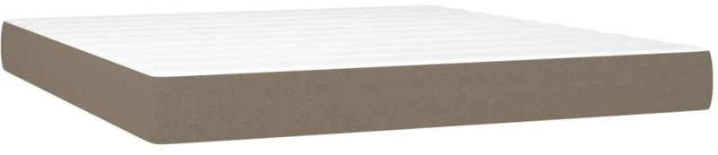 vidaXL Κρεβάτι Boxspring με Στρώμα & LED Taupe 180x200 εκ. Υφασμάτινο