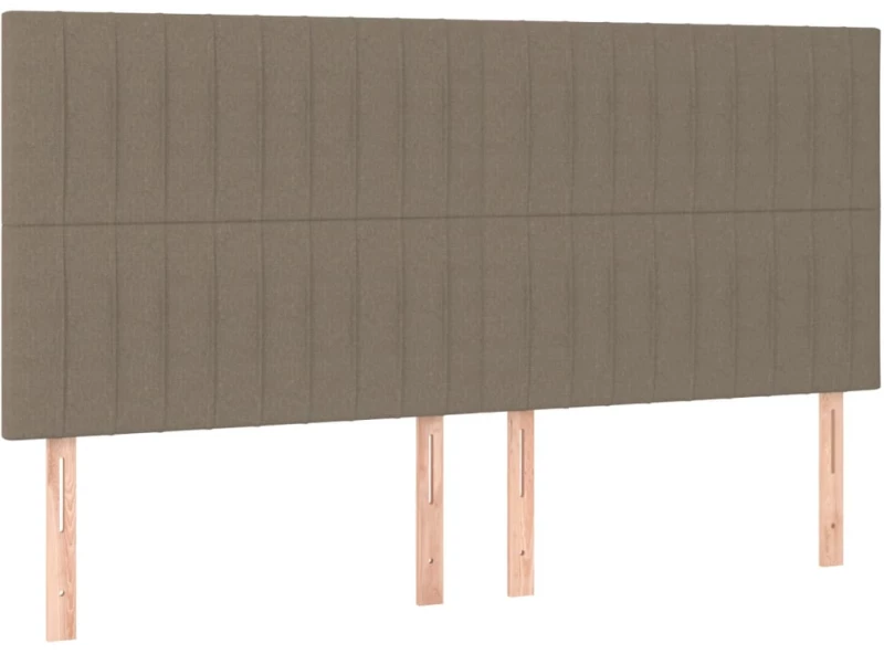vidaXL Κρεβάτι Boxspring με Στρώμα & LED Taupe 180x200 εκ. Υφασμάτινο