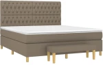 vidaXL Κρεβάτι Boxspring με Στρώμα Taupe 180x200 εκ. Υφασμάτινο