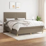 vidaXL Κρεβάτι Boxspring με Στρώμα Taupe 180x200 εκ. Υφασμάτινο