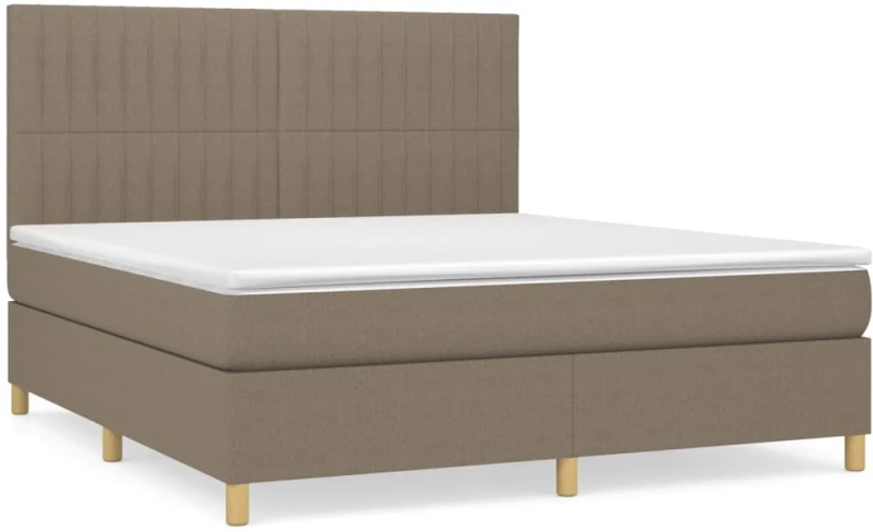 vidaXL Κρεβάτι Boxspring με Στρώμα Taupe 180x200 εκ. Υφασμάτινο
