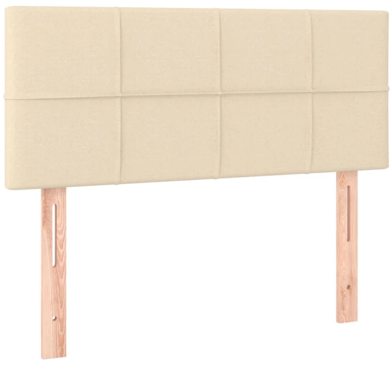 vidaXL Κρεβάτι Boxspring με Στρώμα & LED Κρεμ 90x190 εκ. Υφασμάτινο