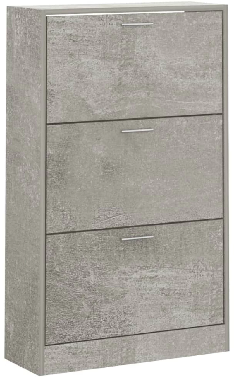vidaXL Παπουτσοθήκη Γκρι Σκυροδέματος 63x24x103 εκ. Επεξεργασμένο Ξύλο