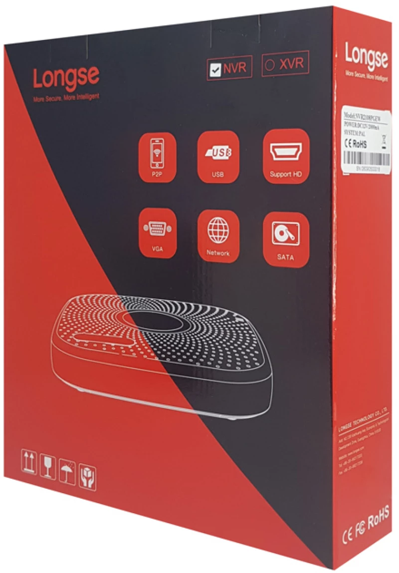 LONGSE NVR καταγραφικό NVR2108PGEW WiFi, H.265/H.264, 8 κανάλια