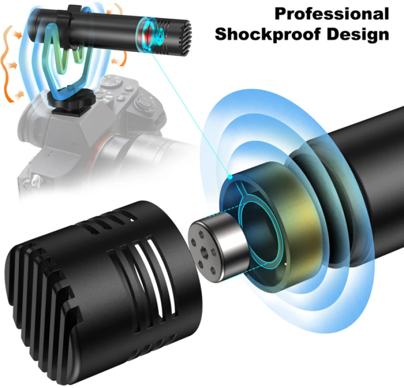 SYNCO μικρόφωνο για κάμερα SY-M1-BK, δυναμικό, 3.5mm, shock mount, μαύρο