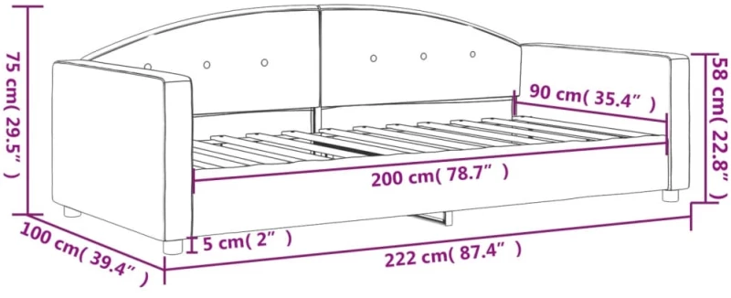 vidaXL Καναπές Κρεβάτι Μπλε 90 x 200 εκ. Βελούδινος