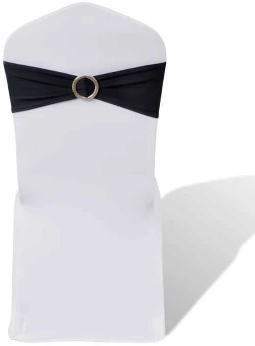 Κορδέλα Καρέκλας Εκδηλώσεων Διακοσμητική 25 τεμ. Μαύρη με Αγκράφα