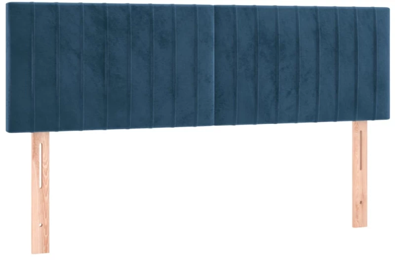 vidaXL Κρεβάτι Boxspring με Στρώμα Σκούρο Μπλε 140x200 εκ. Βελούδινο
