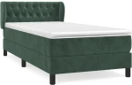 vidaXL Κρεβάτι Boxspring με Στρώμα Σκούρο Πράσινο 90x190 εκ. Βελούδινο