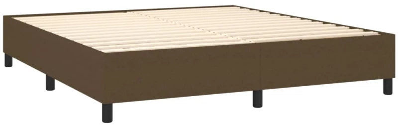 vidaXL Κρεβάτι Boxspring με Στρώμα & LED Σκ.Καφέ 160x200εκ. Υφασμάτινο