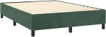 vidaXL Κρεβάτι Boxspring με Στρώμα & LED Σκ. Πράσινο 140x190εκ Βελούδο