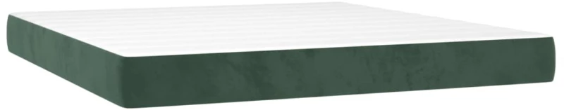 vidaXL Κρεβάτι Boxspring με Στρώμα Σκούρο Πράσινο 180x200εκ. Βελούδινο