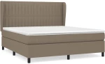 vidaXL Κρεβάτι Boxspring με Στρώμα Taupe 160x200 εκ. Υφασμάτινο