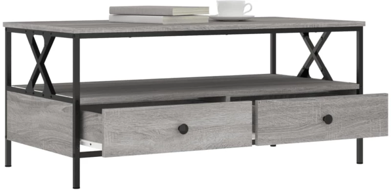 vidaXL Τραπεζάκι Σαλονιού Γκρι Sonoma 100 x 51 x 45 εκ. Επεξεργ. Ξύλο