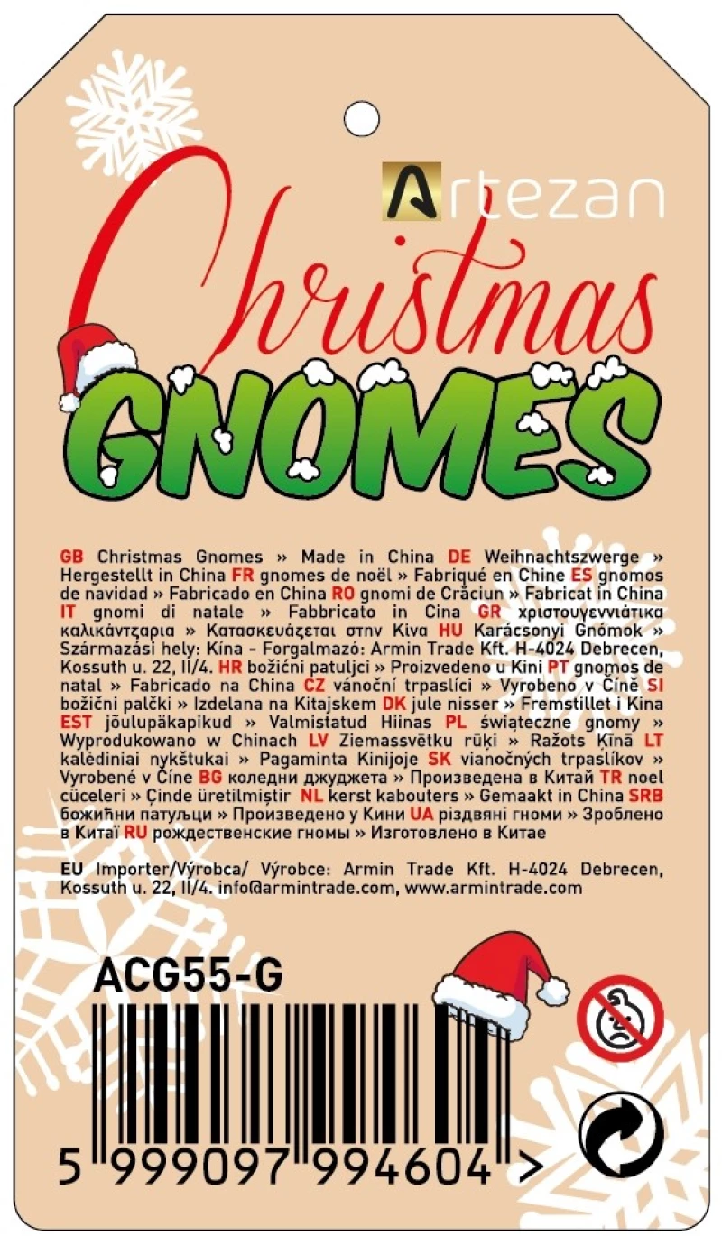 Artezan Christmas Gnome 55cm-Gray