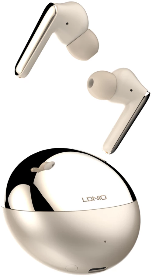 LDNIO earphones με θήκη φόρτισης T01, True Wireless, HiFi, Φ10mm, χρυσά