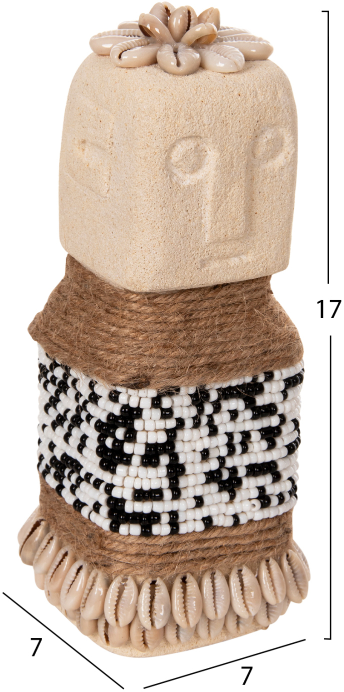 ΕΠΙΤΡΑΠΕΖΙΟ ΑΓΑΛΜΑΤΙΔΙΟ SUMBA HM4309 ΛΕΥΚΟ PARAS STONE-ΧΑΝΤΡΕΣ-SEAGRASS ΣΧΟΙΝΙ 7x7x17Υεκ.